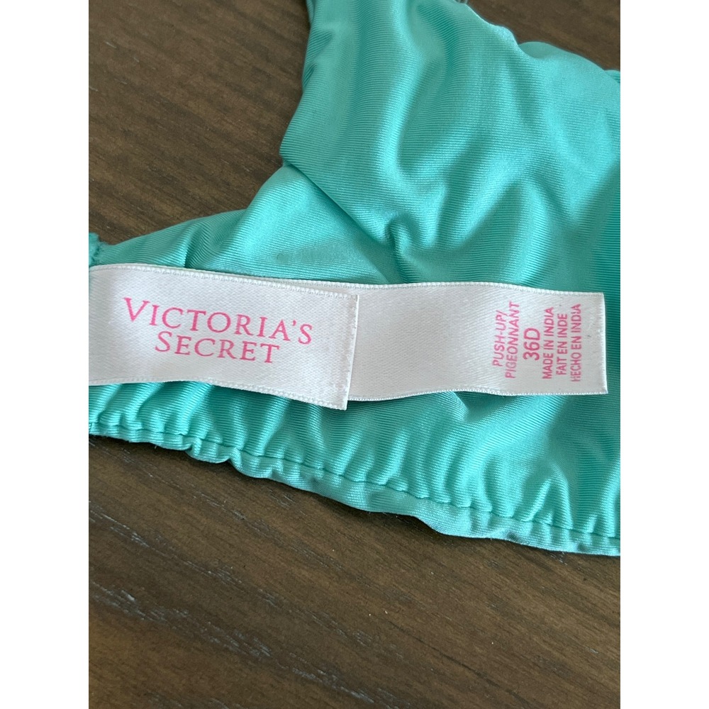 Victoria's Secret Push Up Bra Aqua Teal‎ Size 36D T-Shirt Bra Plunge